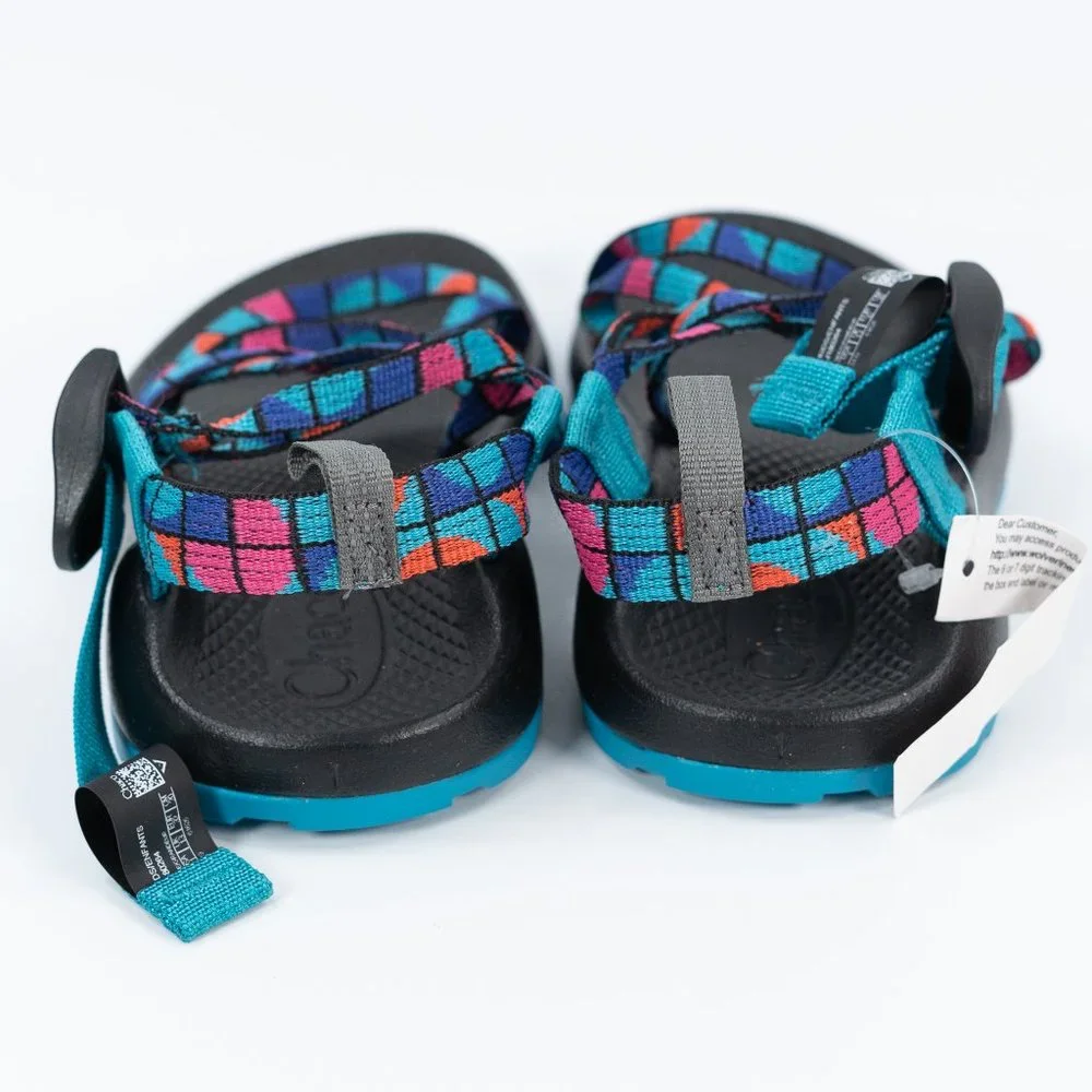 Chaco Kid's ZX1 Ecotread 'Break Teal' J180264 Outdoor Sandals size 2 Y